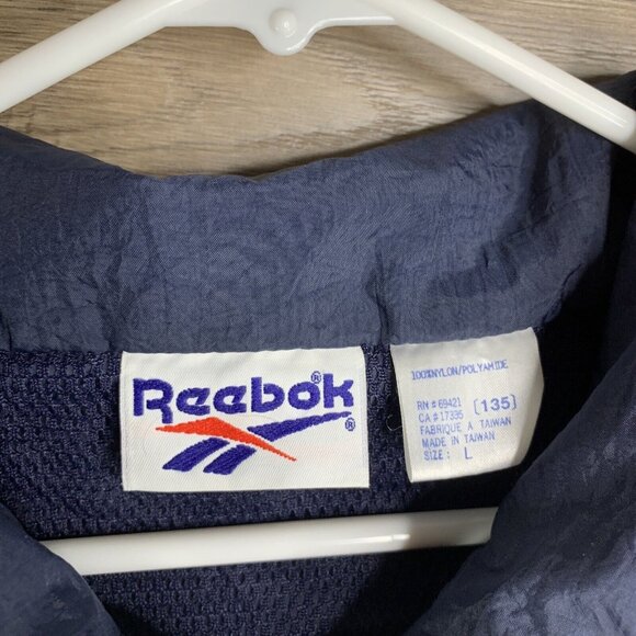Reebok  Classics Vector Track J Zip Windbreaker Jacket Removable Hood Mens Large - Picture 5 of 10